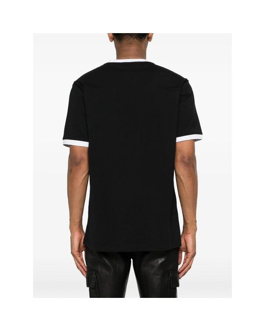 Ernest W. Baker Black Round-Nek Rose-Print T-Shirt for men