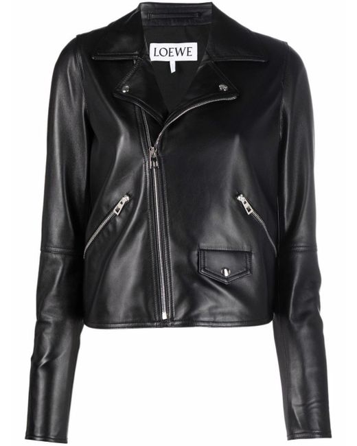 Loewe (VIP) Leather Biker Jacket in Black | Lyst