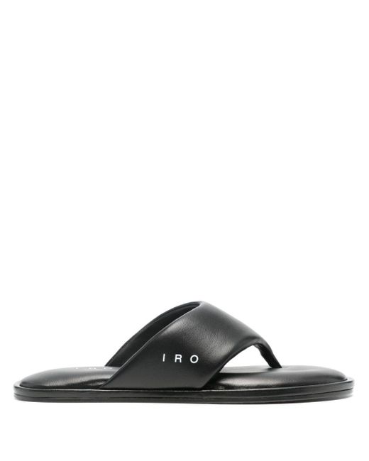 IRO Black Frutti Leather Flip-flops