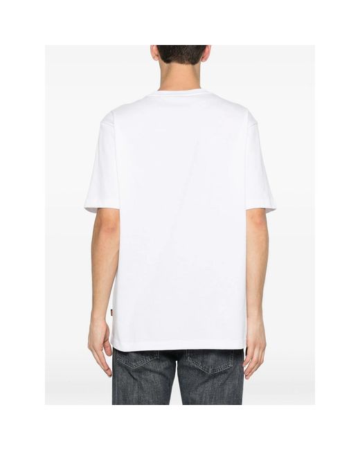 Boss White Cotton-Jersey T-Shirt With Printed Artwork for men