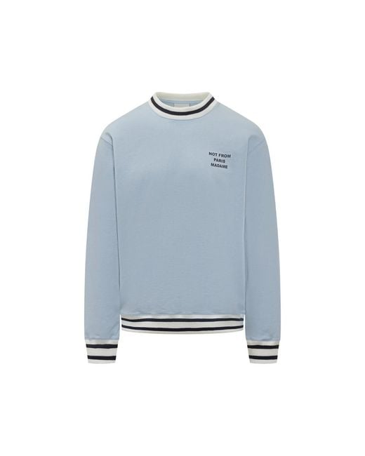 Drole de Monsieur Blue Slogan-Print Sweatshirt for men