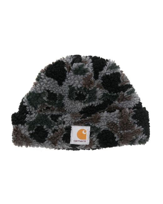 Carhartt Black Camo Duck Prentis Beanie Hat for men