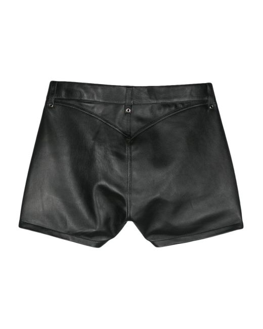 Ludovic de Saint Sernin Black Lace-Up Leather Shorts
