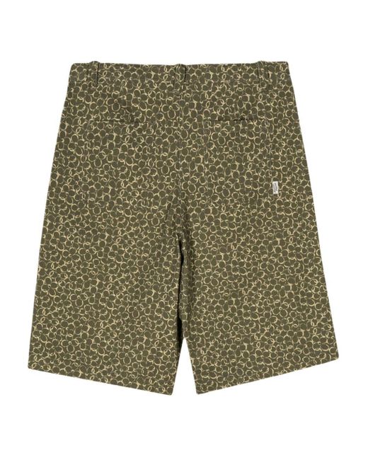 Maison Kitsuné Green Floral-Print Bermuda Shorts for men