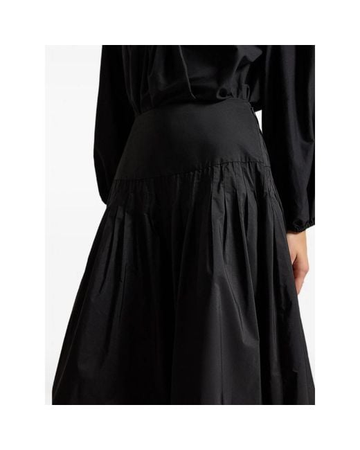 Ralph Lauren Black Pleated Flared Maxi Skirt