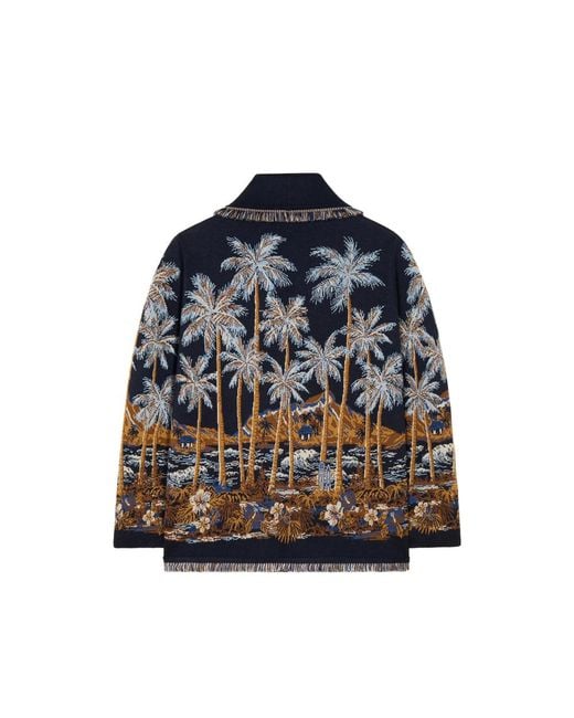Alanui Blue Diamond Head Fringed Cardigan for men