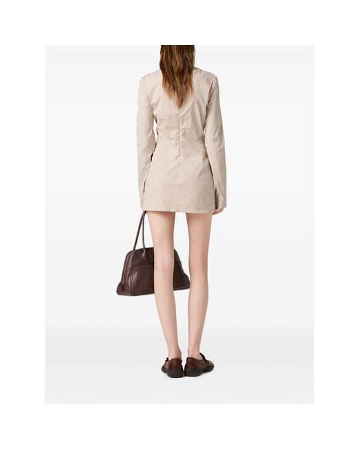Miu Miu Natural Stretch Poplin Mini-Dress