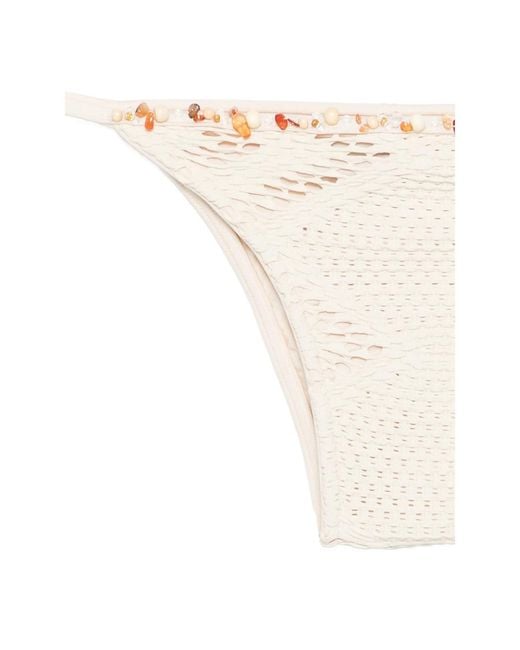 PATBO White Beachwear With Beaded Embellishment