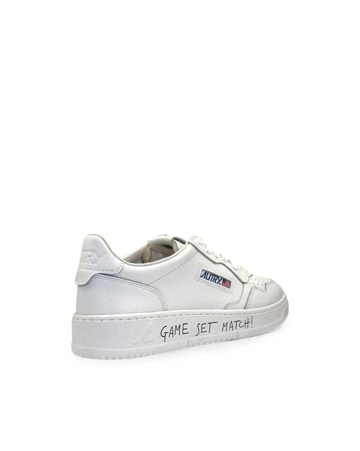 Autry White Match Slogan-Print Sneakers