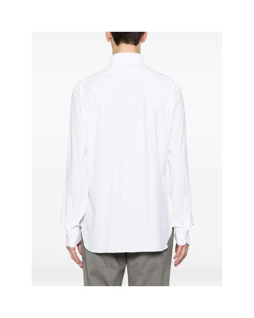 Barba Napoli White Button-Fastening Long-Sleeve Shirt for men