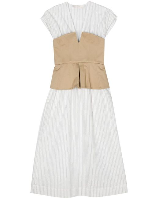 Tela White Striped Maxi Dress