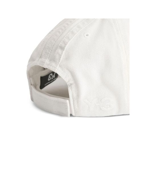 Y-3 White 3-stripes Baseball Cap for men
