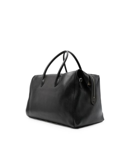Santoni Black Grained-Leather Holdalls Bag for men
