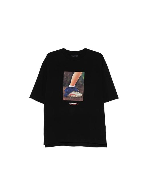 DSquared² Black Short-Sleeve Crew-Neck T-Shirt for men
