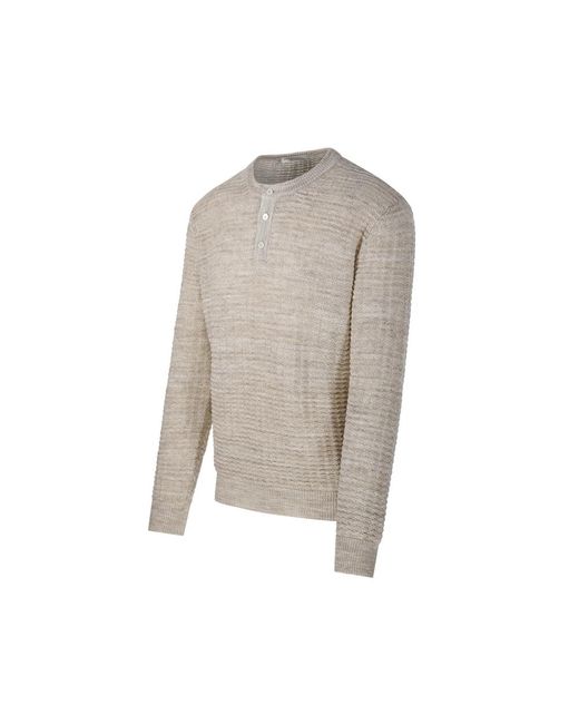 Roberto Collina Gray Buttoned Knitted Sweater for men
