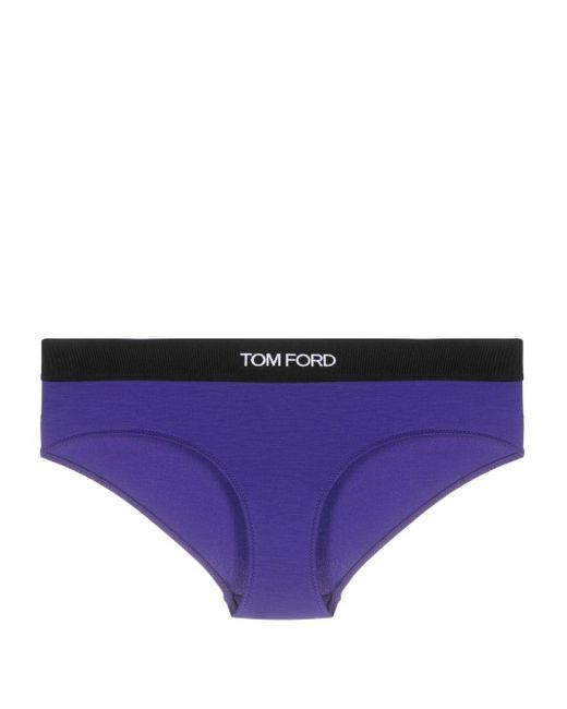 Tom Ford Purple Signature Boy Logo-Band Briefs