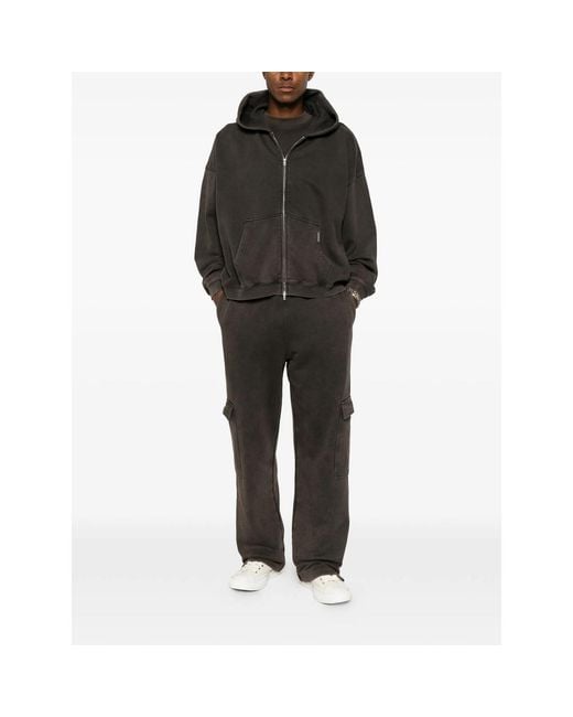 Represent Black Initial Zip-Up Cotton Hoodie for men