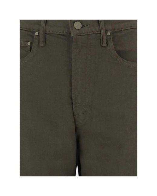 Mother Green Half Pipe Flood Barrel-Leg Jeans