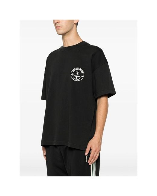 Cole Buxton Black Logo-Print Cotton T-Shirt for men