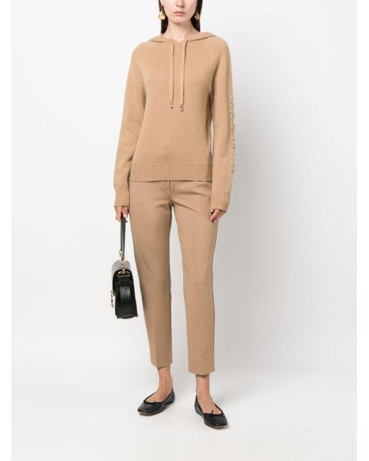 Max Mara Natural Mid-Rise Cropped Trousers