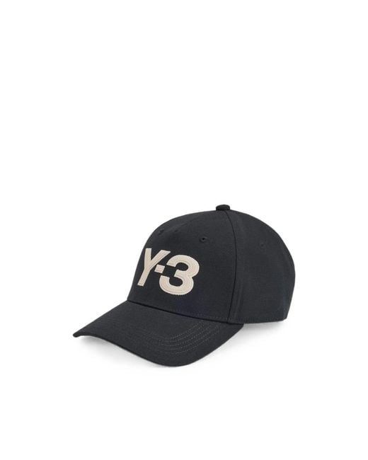 Y-3 Black Logo-Patch Baseball Cap for men