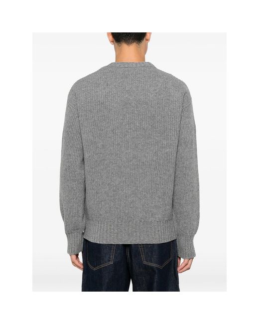 Diana Studio Gray Ribbed-Knit Sweater for men