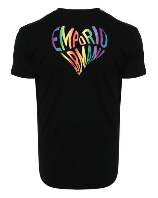 Emporio Armani Black Logo-Print T-Shirt for men