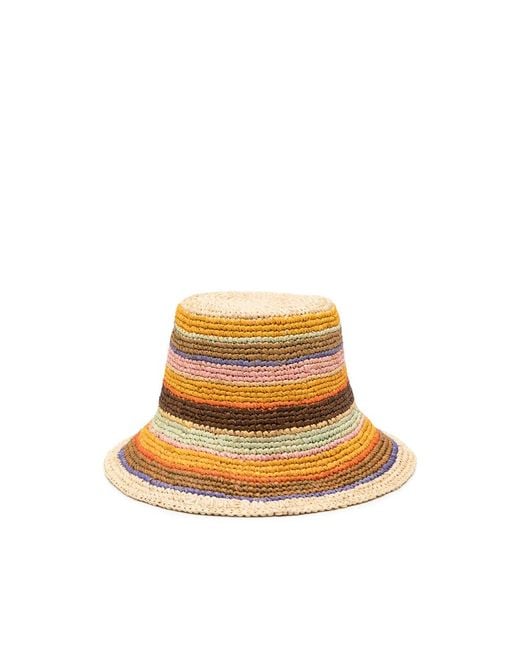 Zimmermann Natural Stripe-Pattern Bucket Hat