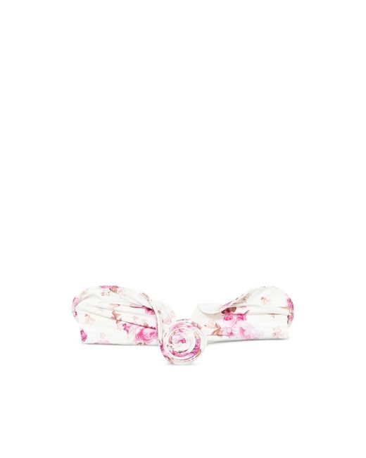 Magda Butrym Pink Floral Print Bandeau Beachwear