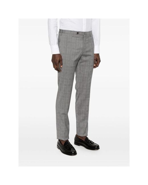 Incotex Gray Check Trousers for men