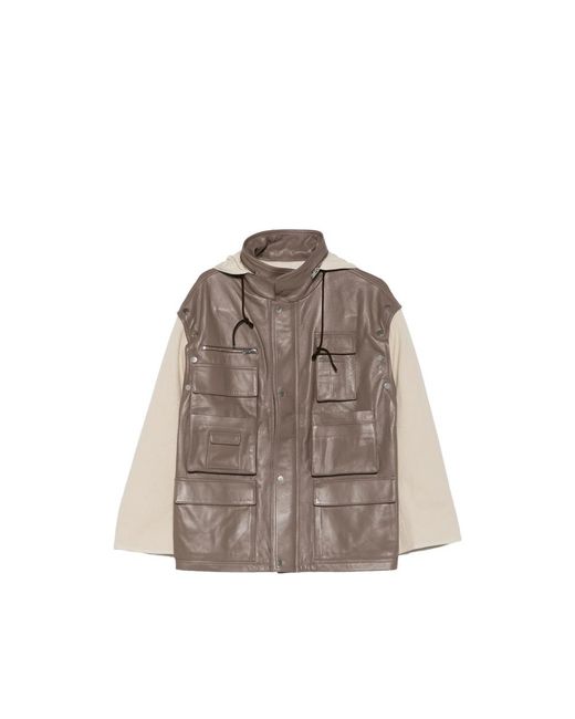 Niccolò Pasqualetti Brown Carico Pocket Hooded Jacket