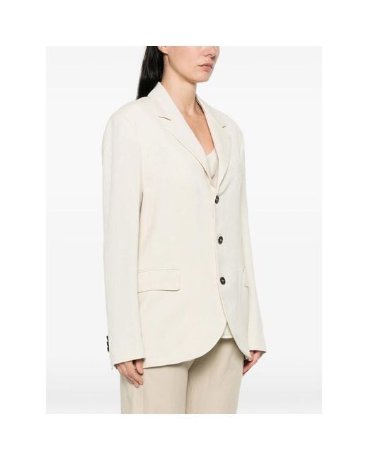 Barena White Buttoned Notched Blazer