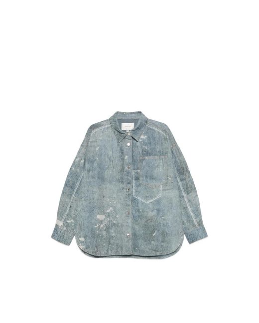 Gestuz Blue Printed Pocket Shirt