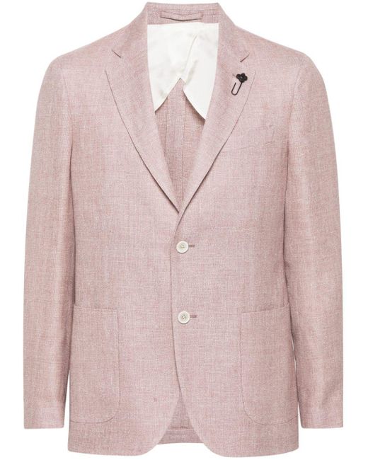 Lardini Pink Intertwined Linen-Blend Blazer for men