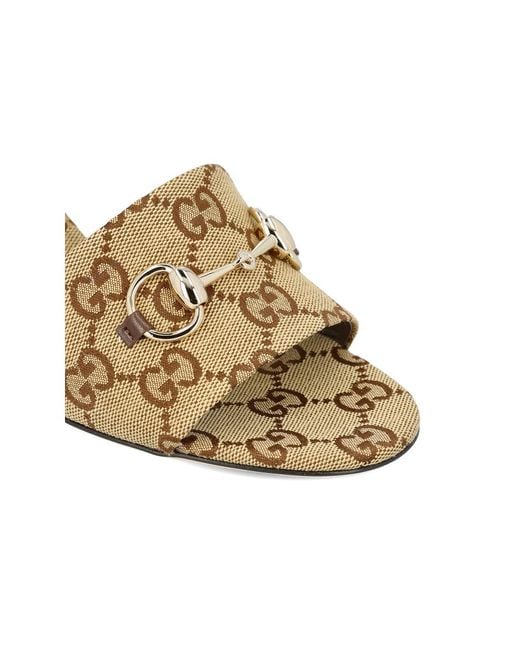 Gucci Natural Logo-Patterned Sandals