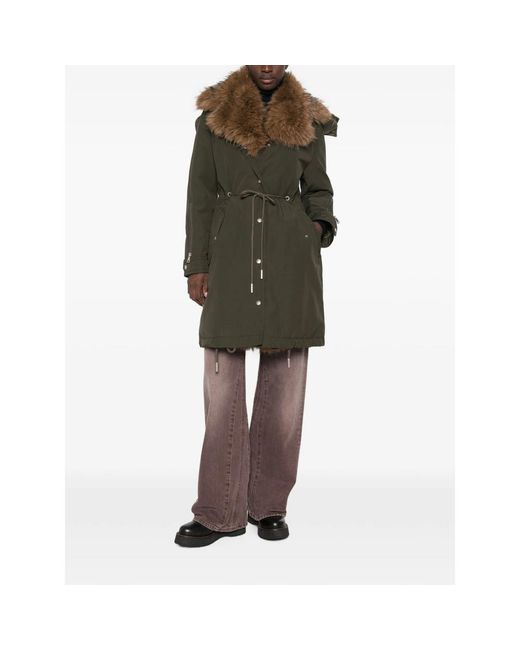 Moncler Green Halicte Long Down Parka