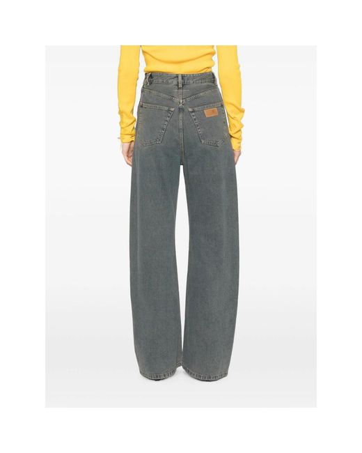 MM6 by Maison Margiela Blue Faded-Effect Patch-Detail Jeans