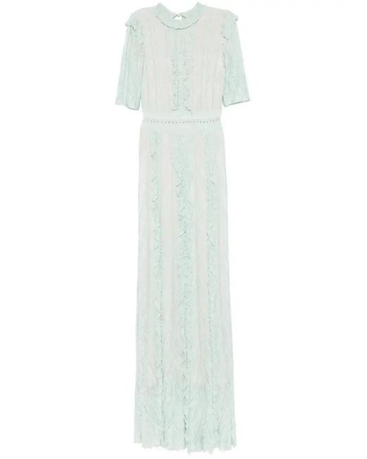 Antonino Valenti White Ruffled Maxi Dress