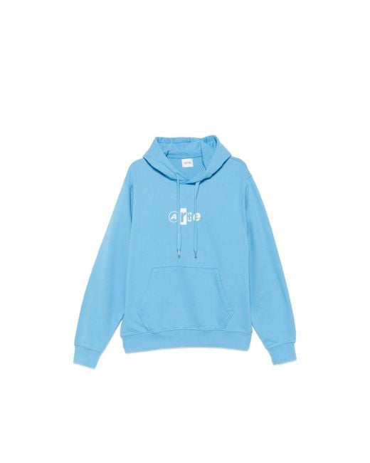 Arte' Blue Logo-Print Drawstring Hoodie for men