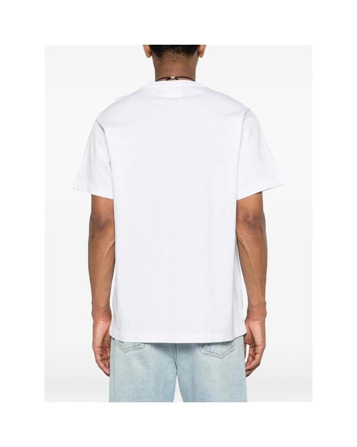 Versace Jeans Couture White Logo-Print T-Shirt for men