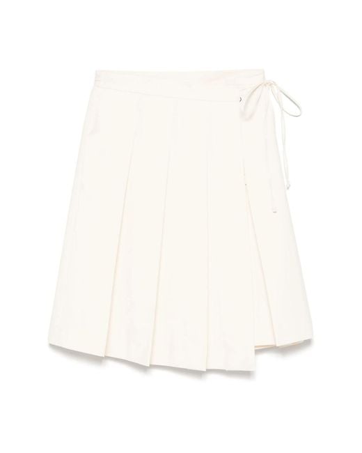 DUNST White Pleated Wrap Skirt