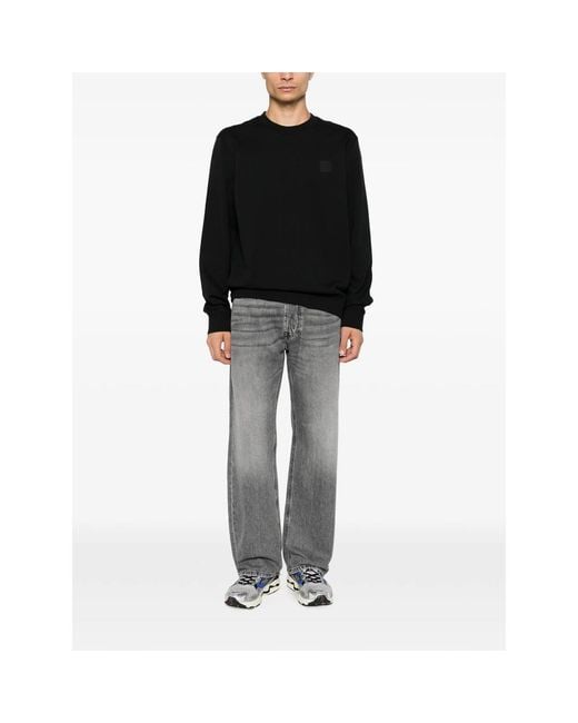 Calvin Klein Black Logo-Patch Sweater for men