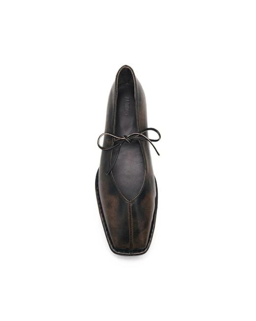 Alohas Black Bow-Detail Square-Toe Ballet Flats
