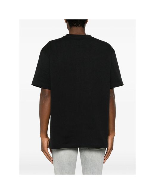 Purple Brand Black Logo-Print Crew-Neck T-Shirt for men
