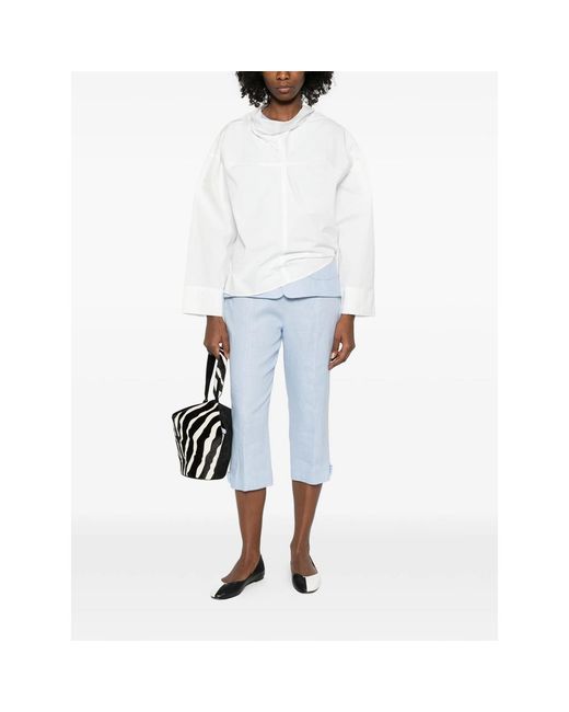 Soeur White Umea Funnel-Neck Blouse