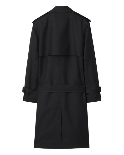 Burberry Black Double-Breasted Belted Trench Coat for men