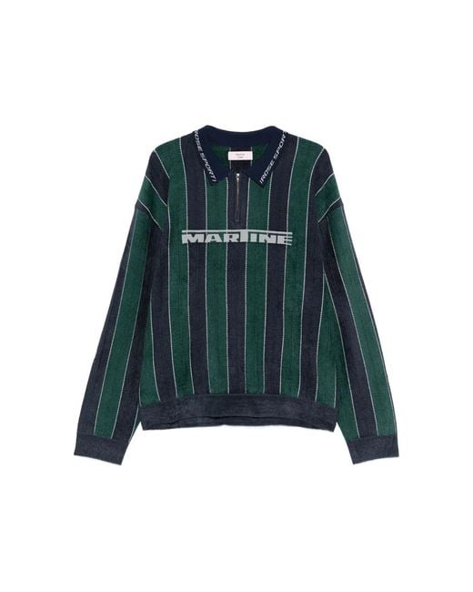 Martine Rose Green Logo-Patch Polo Top for men