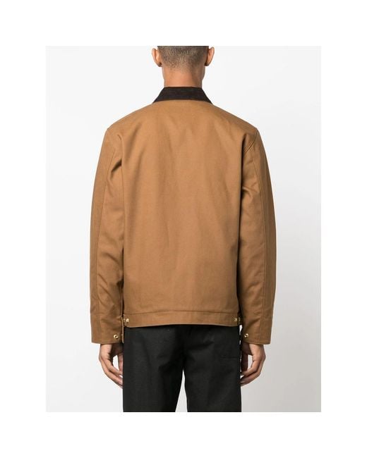 Carhartt Brown Detroit Contrasting-Collar Cotton Jacket for men