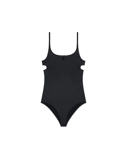 Courreges Black Cut-Out Swimsuit