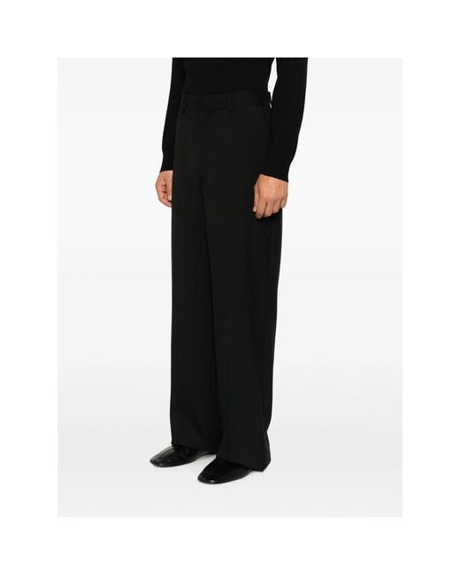 Reveres 1949 Black Pleated Trousers for men